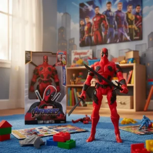 boneco deadpool grande 30cm articulado com sons e luzes